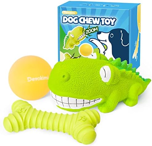 Devokimi 3 Опаковки Дъвчащи играчки за куче за Агресивно Дъвчене, Почистване на зъбите и Масаж на венците, Скрипучая