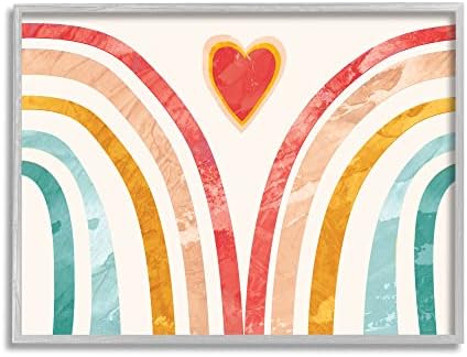 Детски Хартиен колаж Stupell Industries с Розови сърце, Дизайн Дафне Полселли