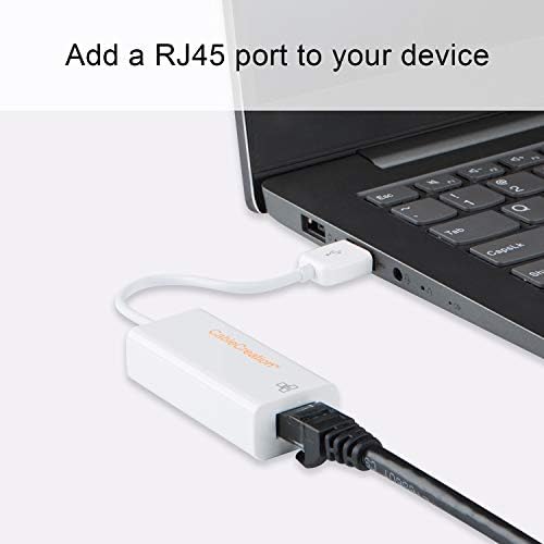Мрежов адаптер CableCreation USB, Позлатен адаптер USB 2.0 10/100 м RJ-45 Ethernet LAN, Съвместима с Windows 10/ 8.1 / 7 , mac OS, Linux, Бял