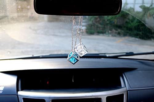 Окачване на автомобилни Огледала за обратно виждане Diamond Bling Куб, Висящ Украшение под формата на Кубчета с Кристали за Автомобилната Индустрия, аксесоари за Дома (П?