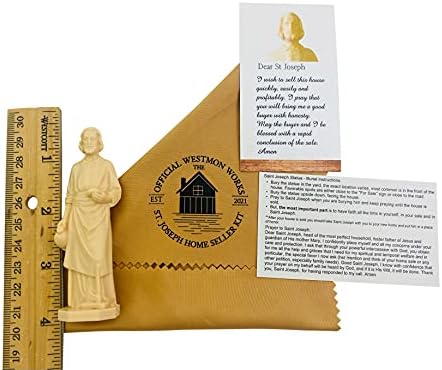 Официалната Статуята на Св. Йосиф, за продажба на жилища с Инструкция за употреба и Домашна Молитва с Гробна кърпа В комплекта