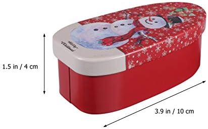 YARDWE 2 бр. Коледна Празна Лидице Кутия за Бонбони, Снежен човек, Коледна Елха, Овални Банка за Подаръци, Лидице Декоративна Кутия за Коледно парти
