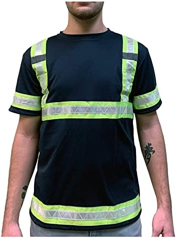 Светлоотразителни Работни ризи Сигурност за мъже - Тениски с къс ръкав Повишена видимост ANSI Class 3 Gear с