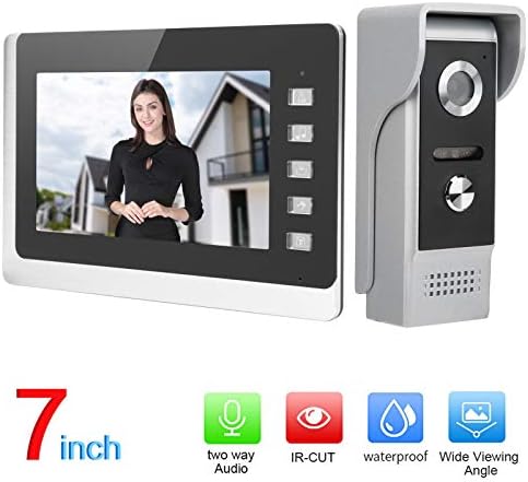 7in TFT LCD Кабелна видео домофон 2-Лентов Нощен Водоустойчива система за домашно сигурност 100-240 В (Красива