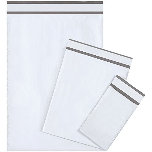 Найлонови пощенски пликове Aviditi с шампанско подплата, 5 x 10, Опаковка по 25 парчета (B82925PK), бял