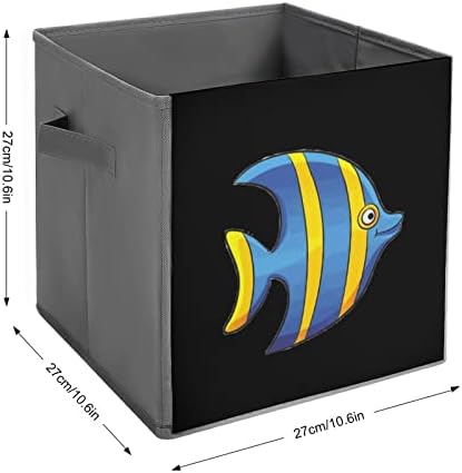 Кубчета за съхранение на тропически риби с Дръжки Сгъваем Текстилен Кошница за Съхранение на Рафтовете на Шкафа