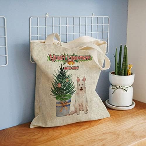 Коледни подаръци за любителите на Кучета Помощник на дядо коледа Стайни растения Бор със Звънци кутии Подарък Чанта-тоут За Жени Забавно эстетичная чанта-тоут за М