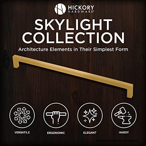 Чекмеджета за шкафове Hickory Hardware Skylight Collection, Кухненски дръжки за шкафове и чекмеджета и оборудване за баня, 12 сантиметра от центъра до центъра, Матово златен Мед, 1 оп?