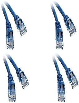 4 Комплекта, кабел Cat5e Ethernet, Без Довършителни /Формованный Обувки, 1, Синьо (CNE503948)
