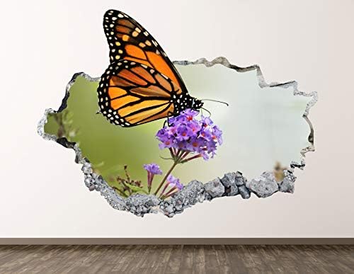 Стикер за стена с Пеперуда-Монарх, Артистичен Интериор, 3D Стикер с Разбито Насекоми, Плакати, Стенни Картини