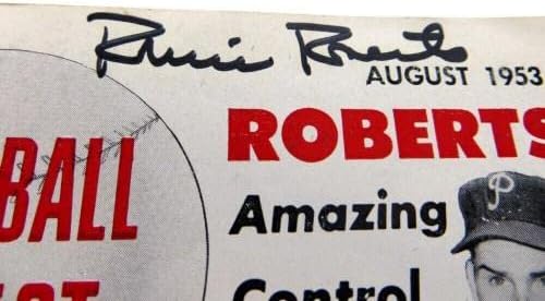 Списание Baseball Digest с автограф на Робин Робъртс през 1953 година Phillies JSA AG71923 - Списания MLB с