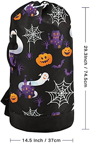 Чанта за дрехи под формата на Тиква с Паяжини на Хелоуин, Тежка Раница за дрехи с Дръжки на раменните ремнях,